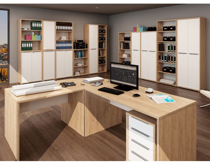 Kontajner na kolieskach a so zámkom Rioma Typ 30 - dub artisan / biela