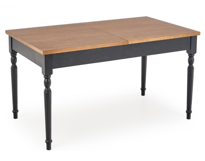 Rozkladací jedálenský stôl Rococo - tmavý dub / čierna