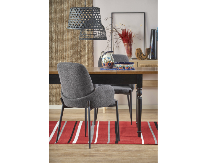 Rozkladací jedálenský stôl Rococo - tmavý dub / čierna