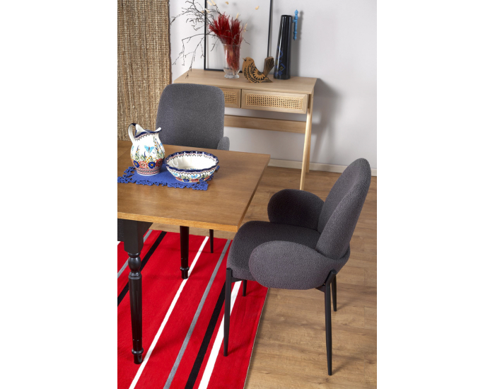 Rozkladací jedálenský stôl Rococo - tmavý dub / čierna