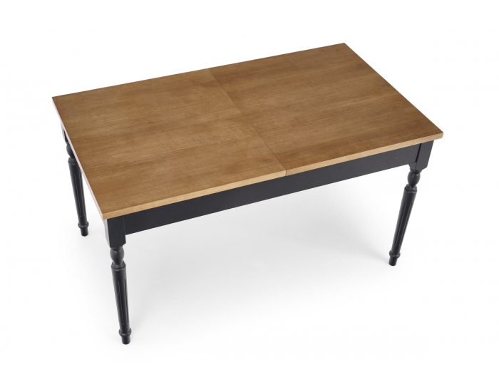 Rozkladací jedálenský stôl Rococo - tmavý dub / čierna