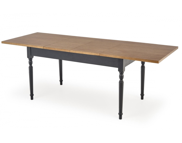 Rozkladací jedálenský stôl Rococo - tmavý dub / čierna