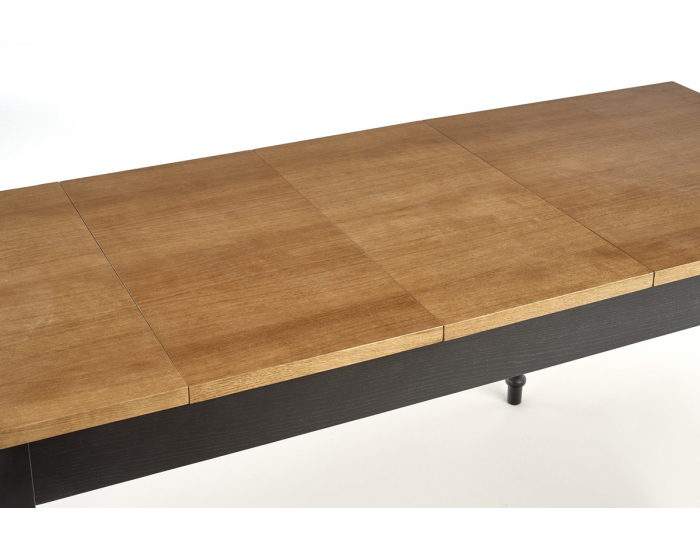 Rozkladací jedálenský stôl Rococo - tmavý dub / čierna