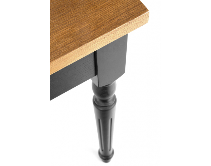 Rozkladací jedálenský stôl Rococo - tmavý dub / čierna