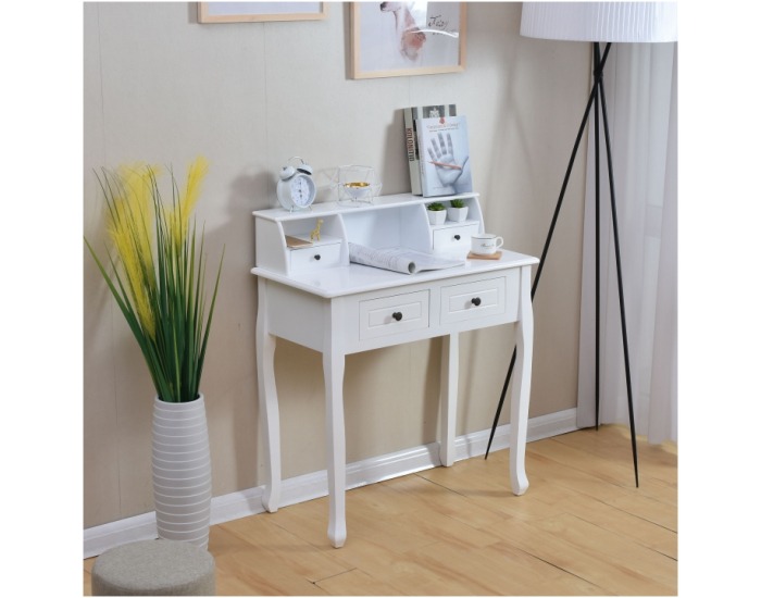 Barokový toaletný stolík Rodes - biela