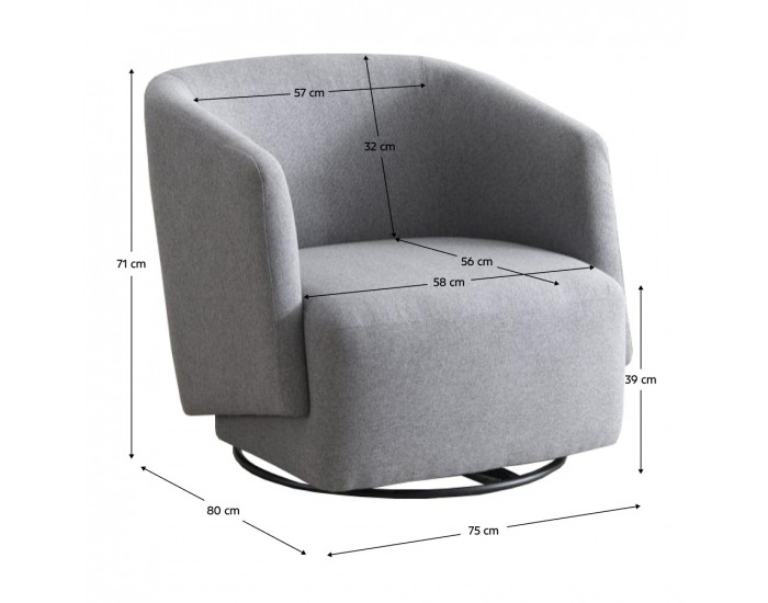 Dizajnové otočné kreslo Rodon - sivá