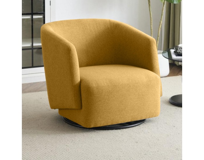 Dizajnové otočné kreslo Rodon - žltá