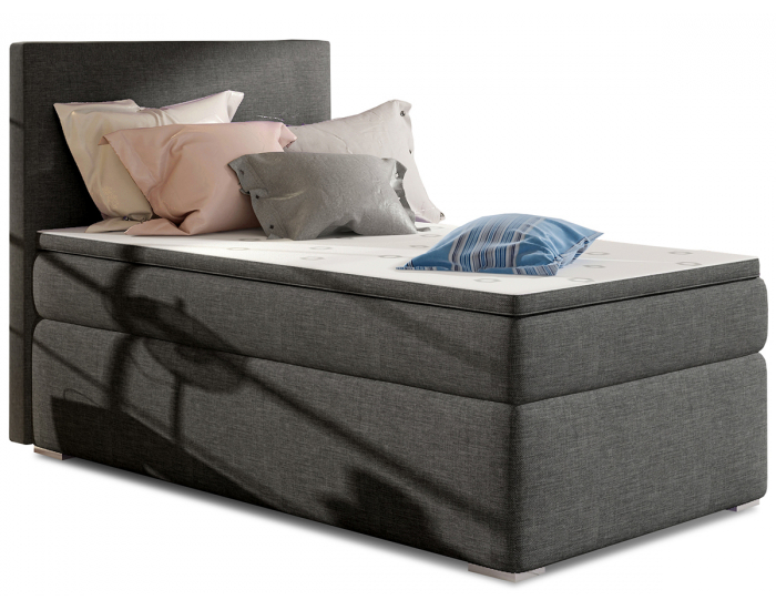 Čalúnená jednolôžková posteľ s úložným priestorom Rodrigo 90 L - sivá