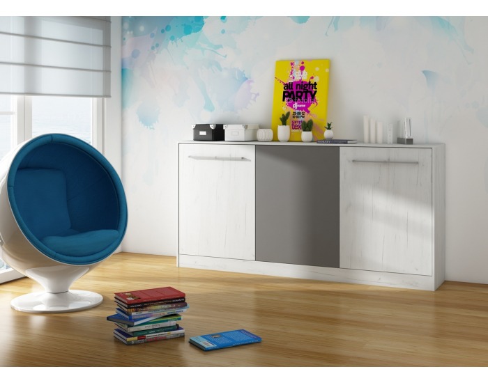 Výklopná posteľ s roštom Roger 90 - craft biely / grafit