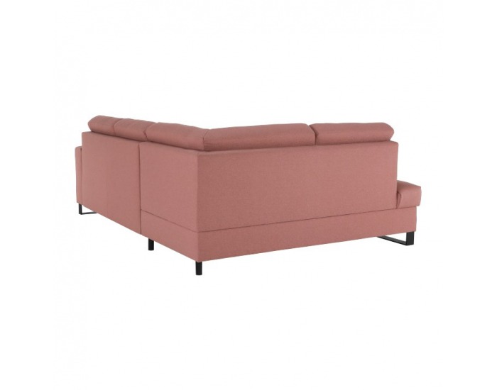 Rohová sedačka s rozkladom a úložným priestorom Byron L - lososová / sivá / svetlosivá / čierna