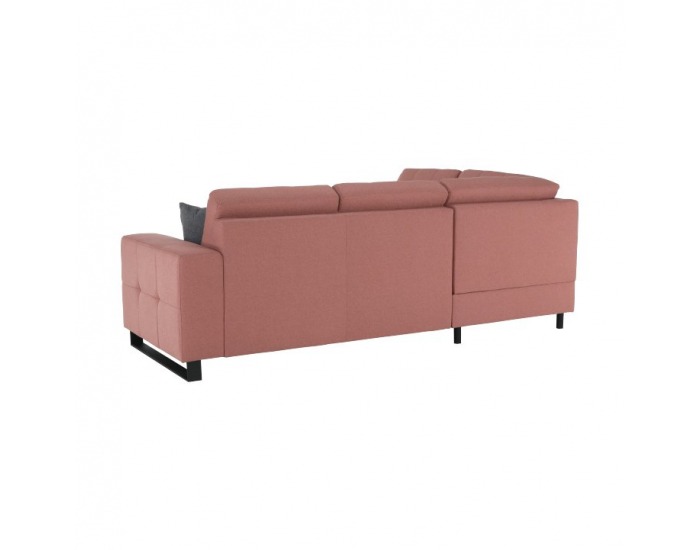 Rohová sedačka s rozkladom a úložným priestorom Byron L - lososová / sivá / svetlosivá / čierna