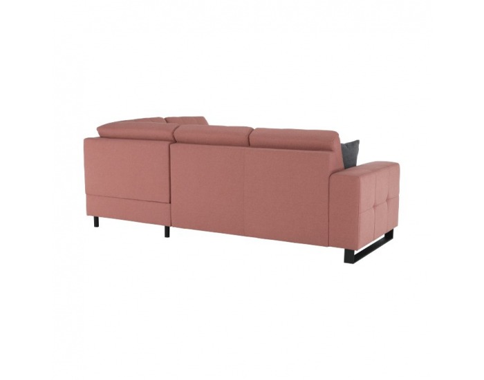 Rohová sedačka s rozkladom a úložným priestorom Byron P - lososová / sivá / svetlosivá / čierna