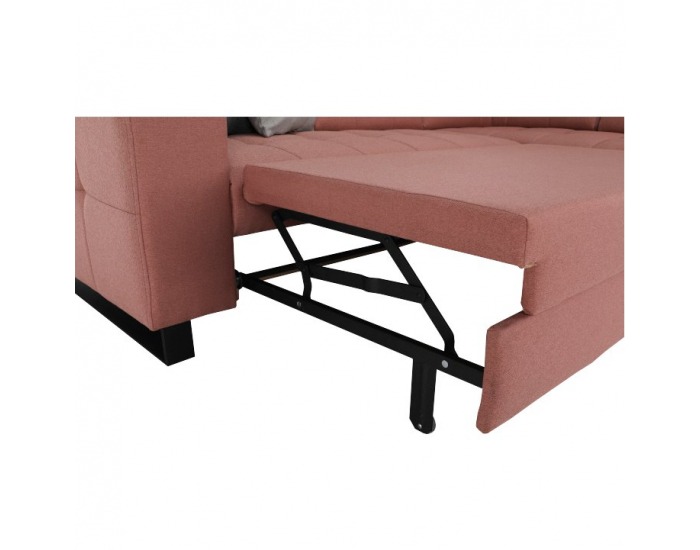 Rohová sedačka s rozkladom a úložným priestorom Byron P - lososová / sivá / svetlosivá / čierna