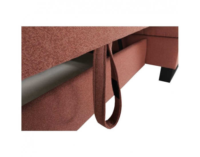 Rohová sedačka s rozkladom a úložným priestorom Byron P - lososová / sivá / svetlosivá / čierna