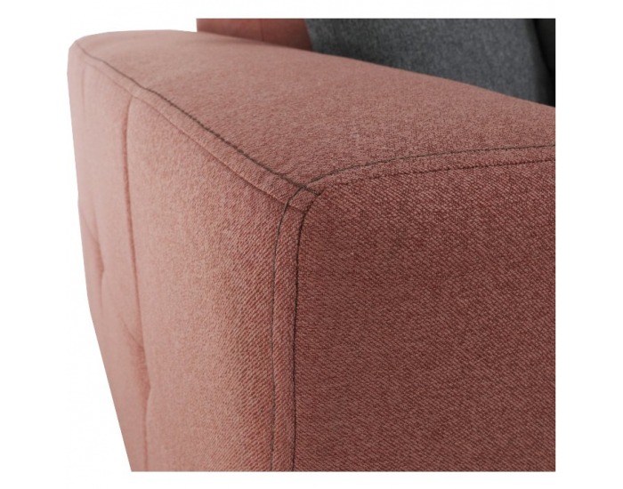 Rohová sedačka s rozkladom a úložným priestorom Byron P - lososová / sivá / svetlosivá / čierna