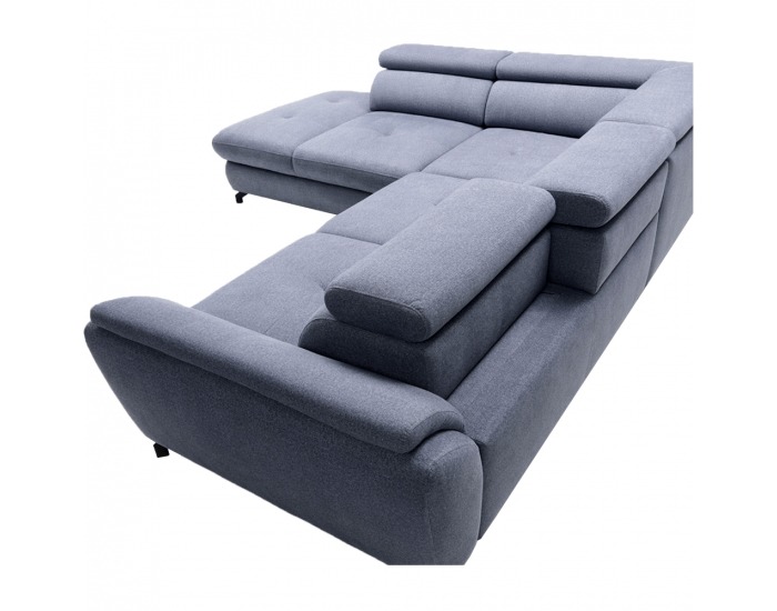 Rohová sedačka s rozkladom a úložným priestorom Coper L - sivá