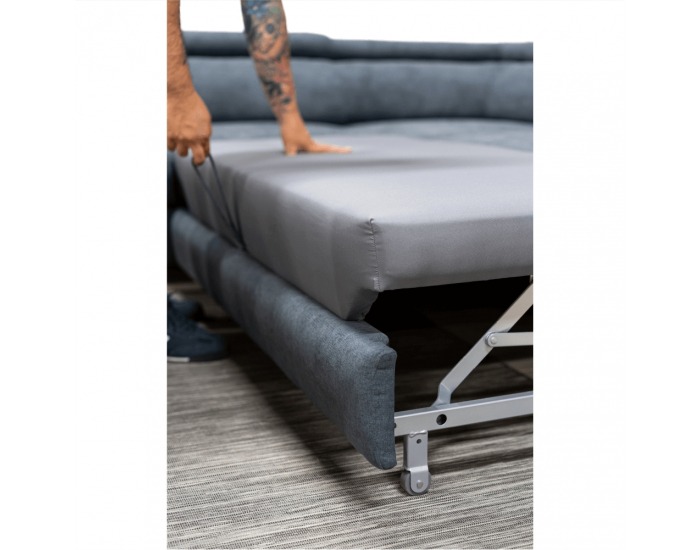 Rohová sedačka s rozkladom a úložným priestorom Coper L - sivá