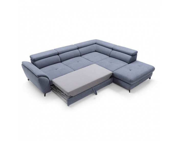 Rohová sedačka s rozkladom a úložným priestorom Coper P - sivá
