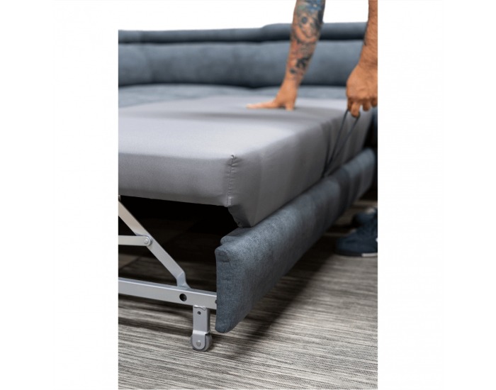 Rohová sedačka s rozkladom a úložným priestorom Coper P - sivá