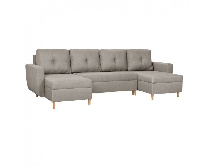 Rohová sedačka s rozkladom a úložným priestorom Dorel U L/P - svetlohnedá