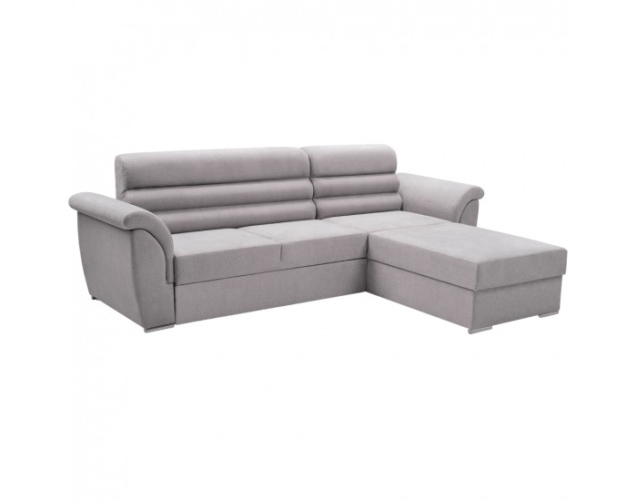 Rohová sedačka s rozkladom a úložným priestorom Fabo P - svetlosivá