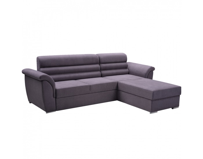 Rohová sedačka s rozkladom a úložným priestorom Fabo P - tmavosivá