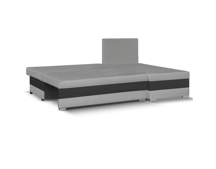 Rohová sedačka s rozkladom a úložným priestorom Gabo L/P - svetlosivá / čierna