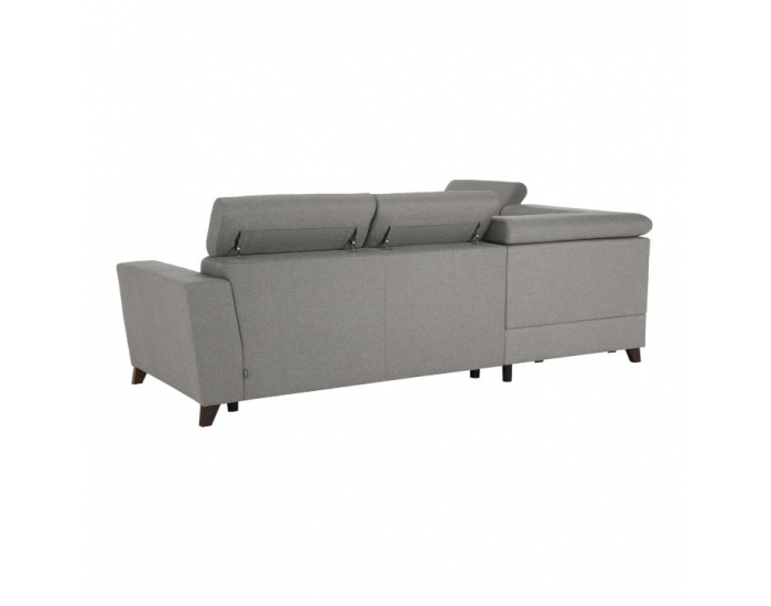 Rohová sedačka s rozkladom a úložným priestorom Konkord L - svetlohnedá / orech