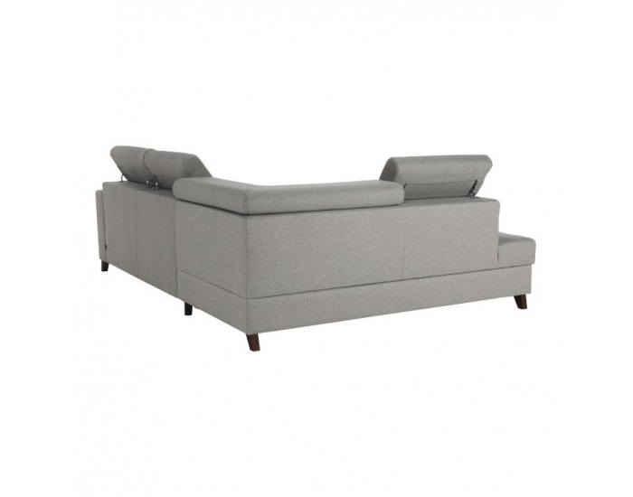 Rohová sedačka s rozkladom a úložným priestorom Konkord L - svetlohnedá / orech