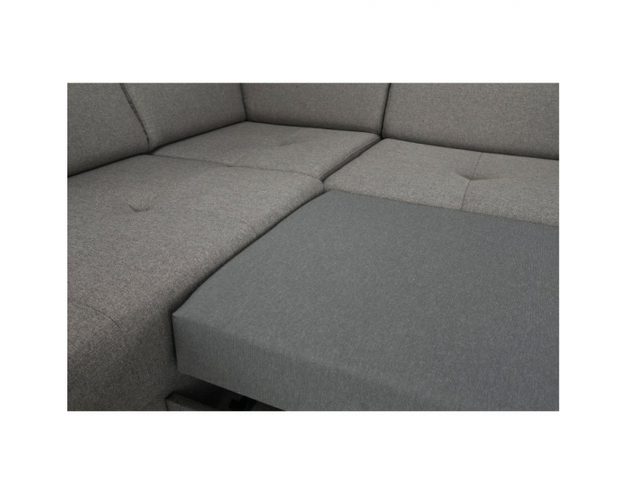 Rohová sedačka s rozkladom a úložným priestorom Konkord L - svetlohnedá / orech