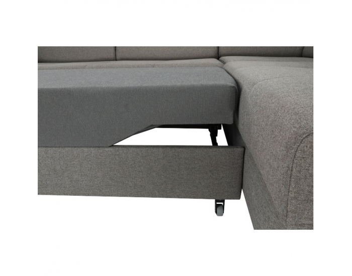 Rohová sedačka s rozkladom a úložným priestorom Konkord P - svetlohnedá / orech