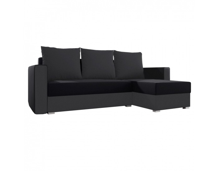 Rohová sedačka s rozkladom a úložným priestorom Marea 1 L/P - sivá / čierna