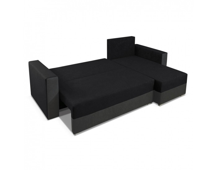Rohová sedačka s rozkladom a úložným priestorom Marea 1 L/P - sivá / čierna