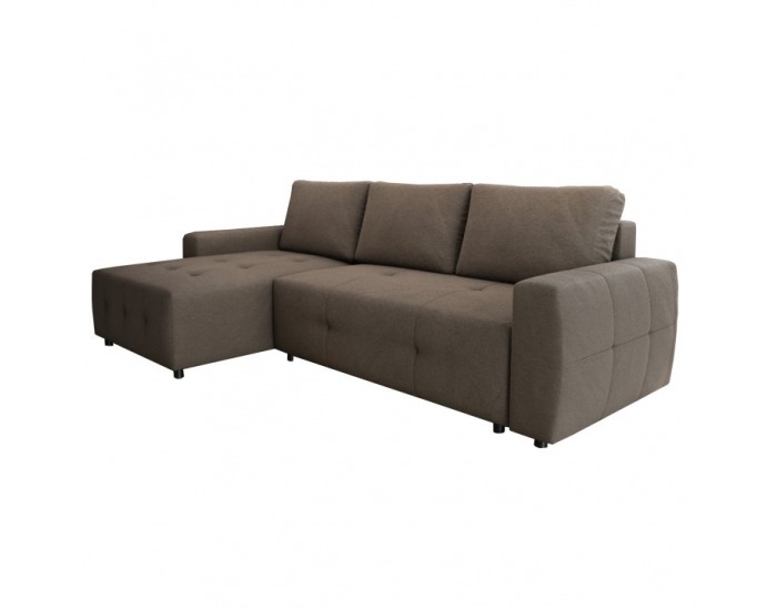 Rohová sedačka s rozkladom a úložným priestorom Nikos L - sivohnedá