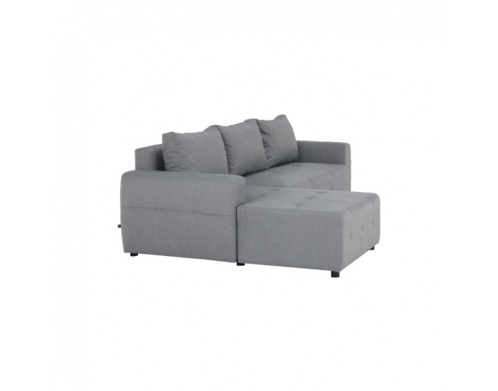 Rohová sedačka s rozkladom a úložným priestorom Nikos L - sivá