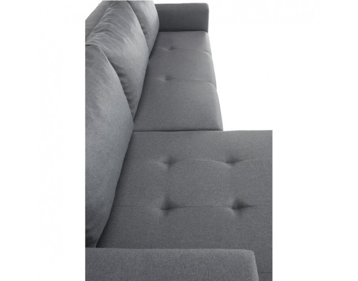 Rohová sedačka s rozkladom a úložným priestorom Nikos L - sivá