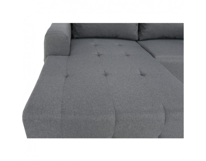 Rohová sedačka s rozkladom a úložným priestorom Nikos L - sivá