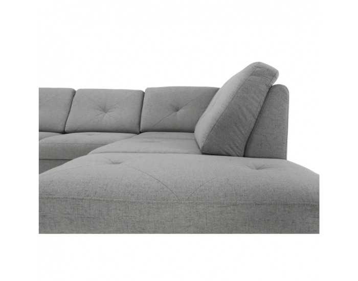 Rohová sedačka s rozkladom a úložným priestorom Praga P - sivá