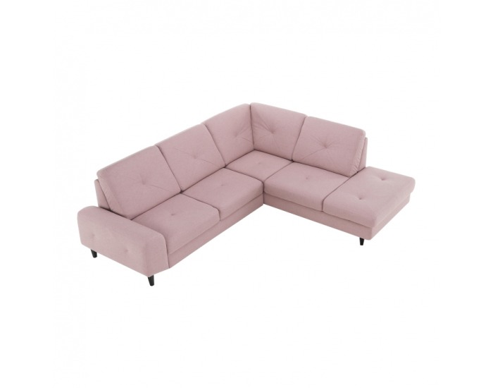 Rohová sedačka s rozkladom a úložným priestorom Praga P - púdrovo-ružová (Soro)