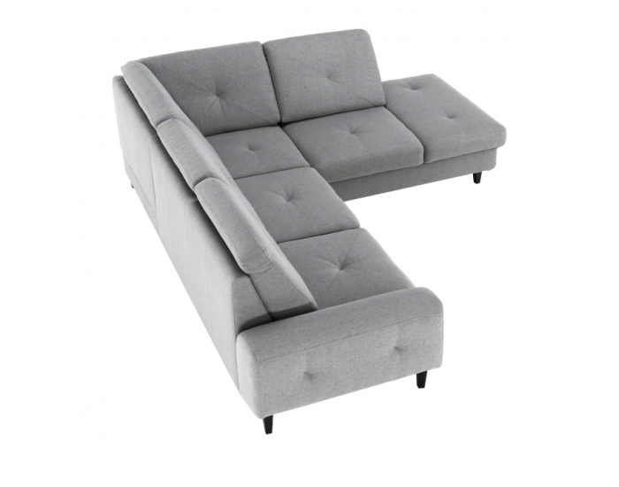 Rohová sedačka s rozkladom a úložným priestorom Praga P - sivá (Soro)