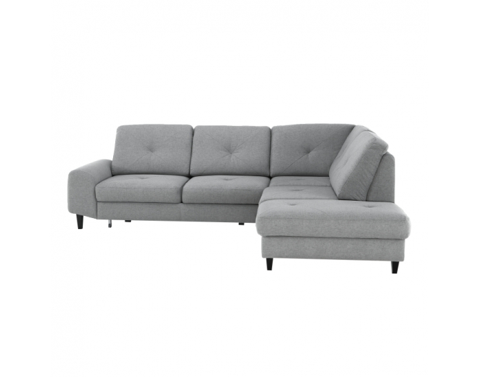 Rohová sedačka s rozkladom a úložným priestorom Praga P - sivá (Soro)