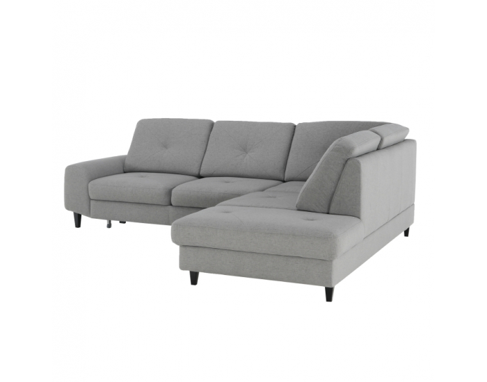 Rohová sedačka s rozkladom a úložným priestorom Praga P - sivá (Soro)