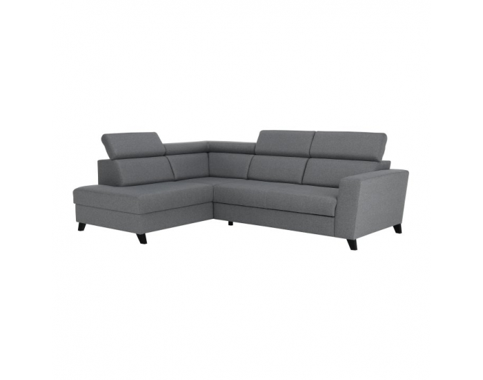 Rohová sedačka s rozkladom a úložným priestorom Sadah L - sivá / čierna