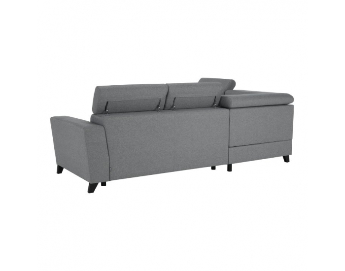 Rohová sedačka s rozkladom a úložným priestorom Sadah L - sivá / čierna