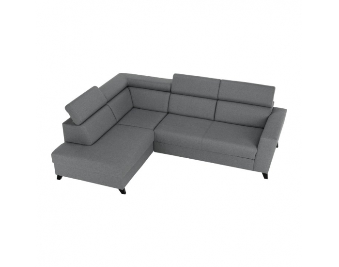 Rohová sedačka s rozkladom a úložným priestorom Sadah L - sivá / čierna