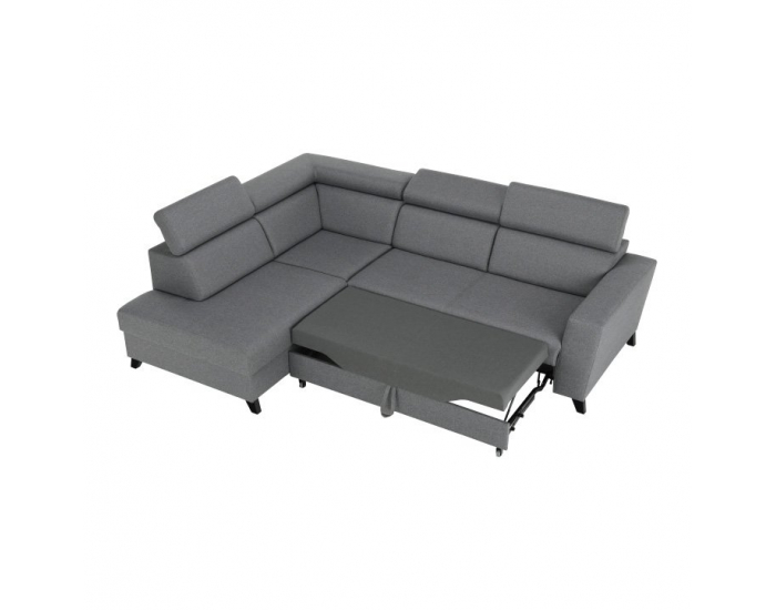 Rohová sedačka s rozkladom a úložným priestorom Sadah L - sivá / čierna