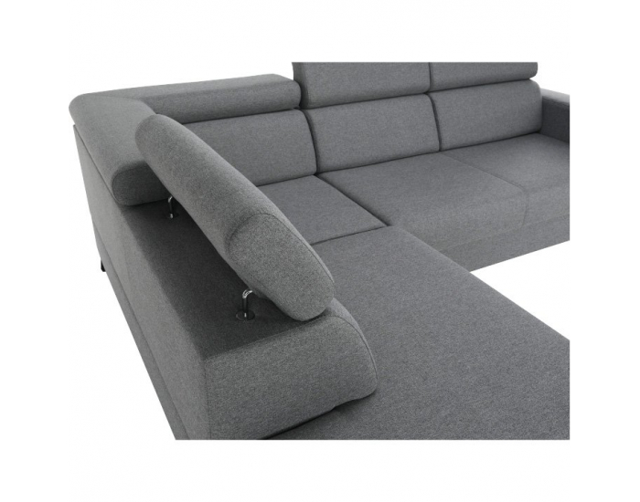 Rohová sedačka s rozkladom a úložným priestorom Sadah L - sivá / čierna