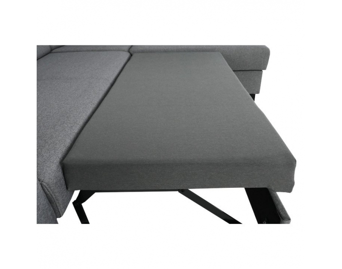 Rohová sedačka s rozkladom a úložným priestorom Sadah L - sivá / čierna