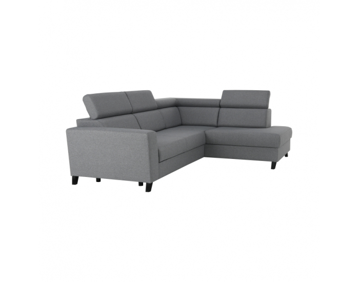 Rohová sedačka s rozkladom a úložným priestorom Sadah P - sivá / čierna