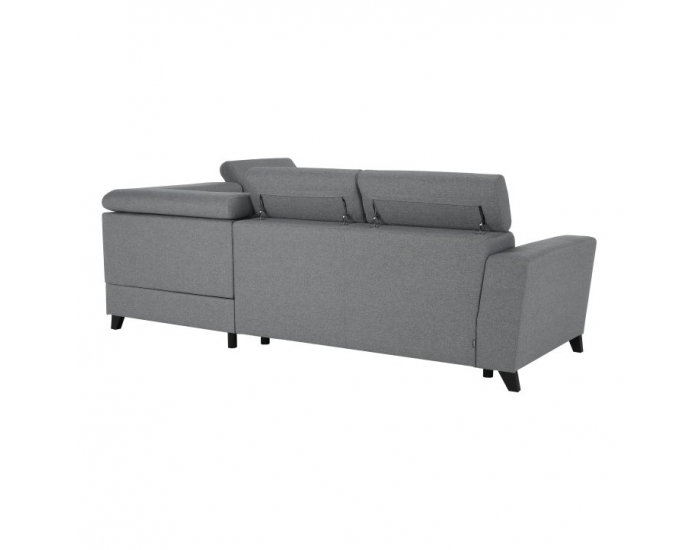 Rohová sedačka s rozkladom a úložným priestorom Sadah P - sivá / čierna